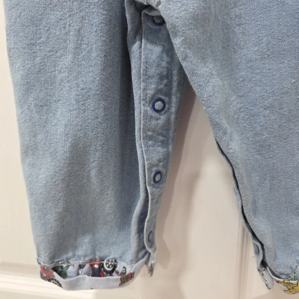 VTG OshKosh B'Gosh Made in USA Overalls 2T Vestbak Denim Tractor Cuff Truck Rare